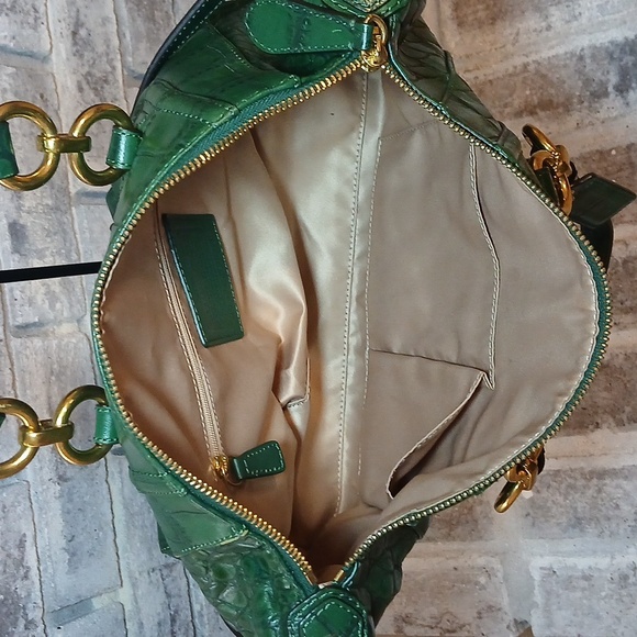 Coach "Ashley" Embossed Leather Croc Satchel - Green (H1275-F20346) - New Withou - Picture 5 of 8